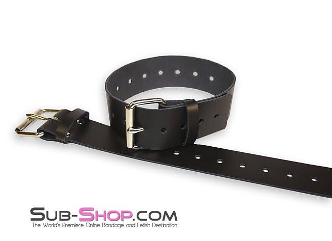 Straps 1743A-BLK      2" Wide Buckling Bondage Strap, Black Leather - 4 Sizes!