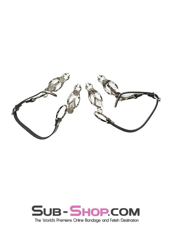 Straps 2777A      Don't be Shy Adjustable Thigh Strap Pussy Spreader Clover Clamps Set