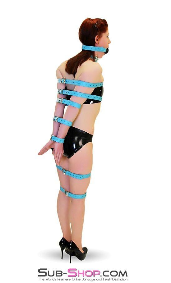 Straps 5706A      Locking Bondage Straps, Diamond Blue Leather - 4 Sizes!