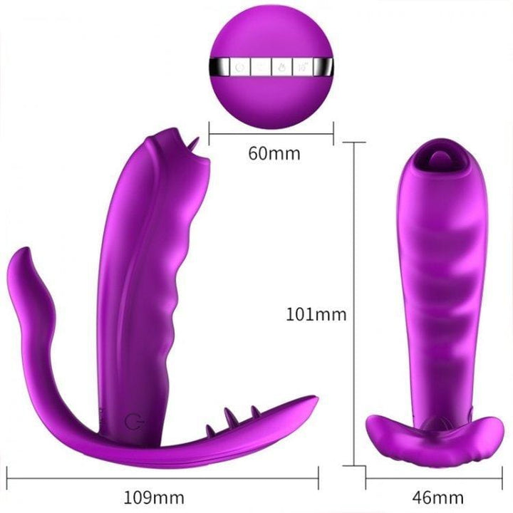 Vibrators 1679M      7 Function + Heat + BOOST Mode Remote Control Vibrator with Clitoral and Labial Stimulators