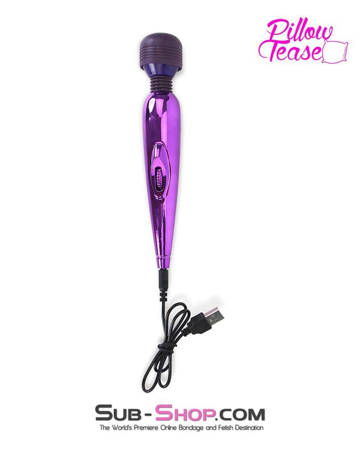 Vibrators 7120S      USB Rechargeable Purple Power Chrome 7" Vibrating Travel Wand
