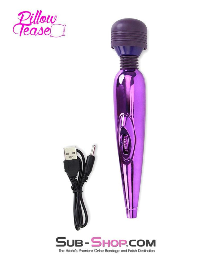 Vibrators 7120S      USB Rechargeable Purple Power Chrome 7" Vibrating Travel Wand