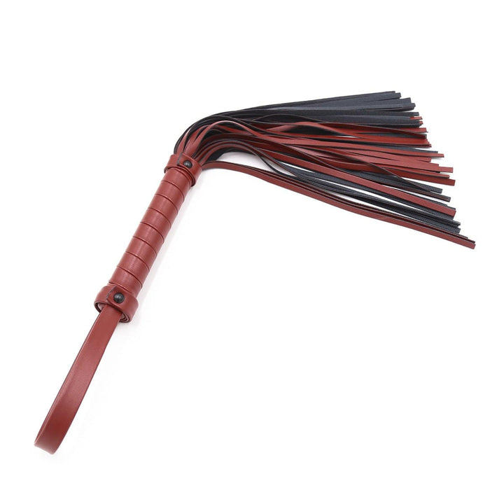 Whip 1835MQ      Bonded Leather 15” Red Room Pleasure Whip