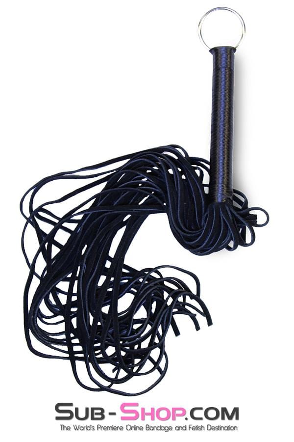Whip 7796DL      Suede Tail 24” Flogger Whip with Satin Wrapped Handle and Hanging Ring
