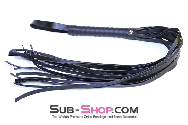 Whip 7838DL      28” Black Leatherette Flogger Whip