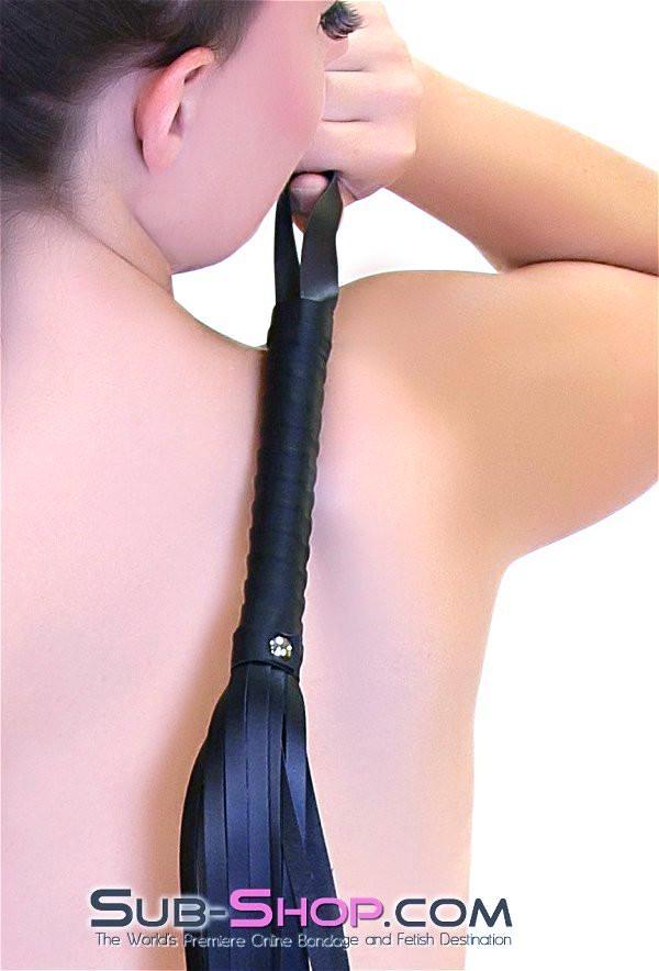 Whip 7838DL      28” Black Leatherette Flogger Whip