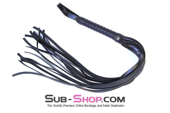 Whip 7838DL      28” Black Leatherette Flogger Whip