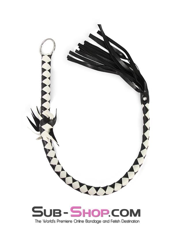 Whip 8802MQ      The Motivator 33" Black and White Braided Bullwhip