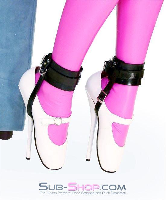 Wrist and Ankle Bondage 0969A      Rubber High Heel Shoe Bondage Cuffs