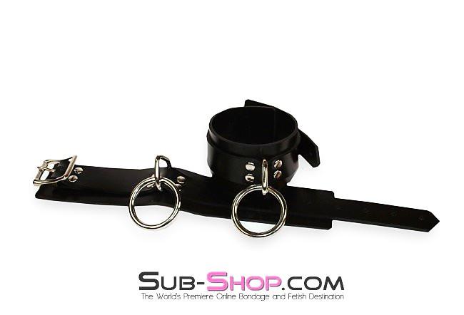 Wrist and Ankle Bondage 1701A      Black Tie Affair Rubber Bondage Ankle Cuffs