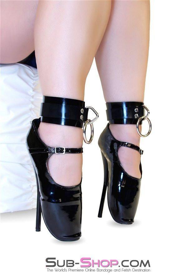 Wrist and Ankle Bondage 1701A      Black Tie Affair Rubber Bondage Ankle Cuffs