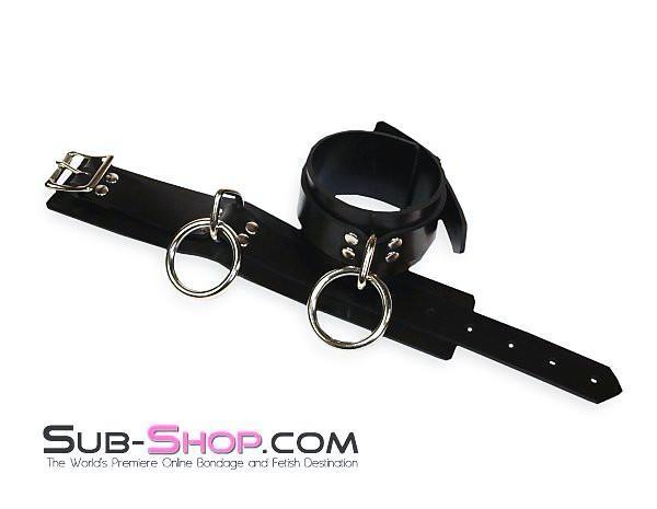 Wrist and Ankle Bondage 1701A      Black Tie Affair Rubber Bondage Ankle Cuffs